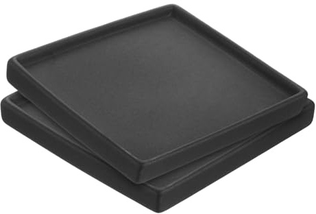 PATIKIL 2-Pack Plant Pot Saucers 6.3 Inch Black