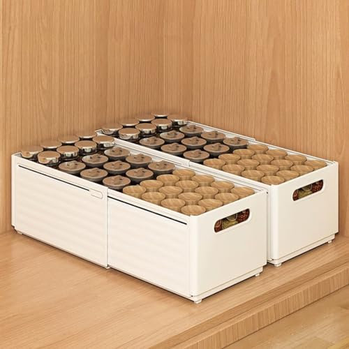 Teleskopschublade, 2 Stück Ausziehbare Schublade Küche, Küchenschrank Ausziehbare Schublade aus Kunststoff, Slide Out Drawer Cabinet Organizer Küche, Küchenschrank Auszug, Küchenschublade, groß