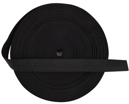 GORGECRAFT 10M Sangle de Soutien-Gorge Bande Élastique 15mm en Peluche Plat Extensible Garniture Ruban Spandex Rouleau de Bobine pour sous-Vêtements Bandoulière Faire des Attaches de Cheveux Noir