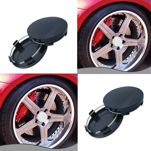 zjxtnb 4 Piezas Coche Tapas Centrales para BMW I3 I8, Cubo Rueda Tapon Tapacubos Centro Llantas Buje Cubo Repuesto Embellecedoras 60MM,A/Black
