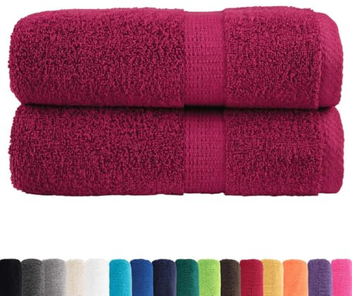vidaXL Asciugamani Ospiti 2 pz Bordeaux 30x50 cm 600gsm 100% Cotone, Asciugamano, Asciugamano per Il Viso, Set di Asciugamani da Bagno, Telo da Bagno