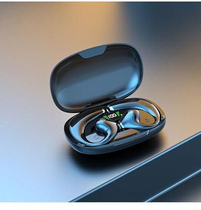 MYSSJS Casque Bluetooth Écouteurs À Conduction Osseuse TWS Casque Bluetooth avec Micro Casque De Musique HiFi Touch Sportsa Écouteurs Étanches Casque Gaming(Black)