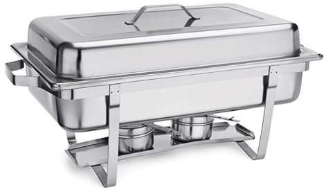 2 x Chafing Dish rostfritt stål GN 1/1 inkl. 2 behållare för brännpasta