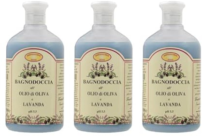 Fratelli Risso - Duschbad mit Olivenöl und Lavendel, Körperbad, 3 Stück 500 ml - Lavendel