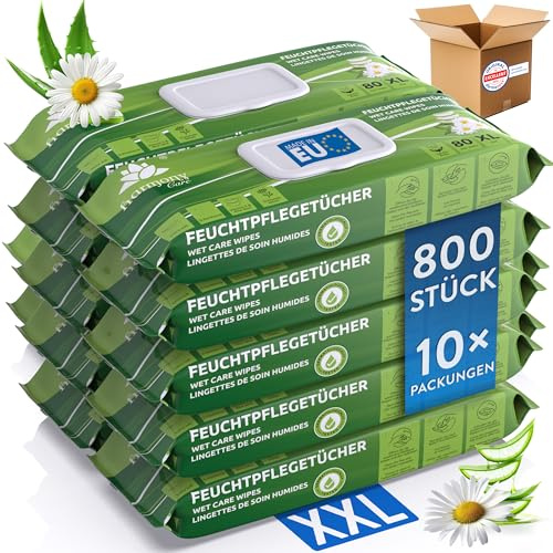 Harmony Care® Premium Feuchttücher für Erwachsene für die alltägliche Pflege – XXL Feuchtpflegetücher extra dick mit hautschonenden Extrakten - Intimpflegetücher Alkohol- und Parabenfrei - 800 Stück