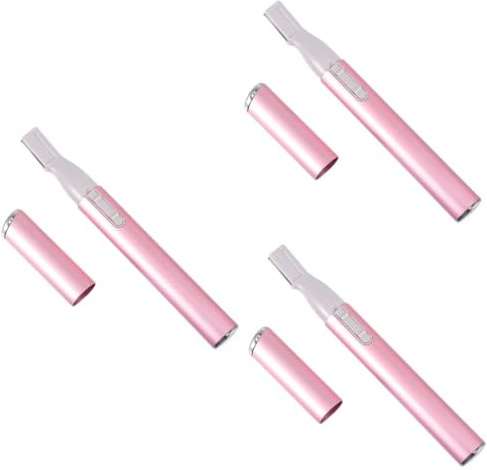 WRITWAA 3 Stück Augenbrauen Trimmer Elektrischer Augenbrauentrimmer Elektrischer Augenbrauenrasierer Augenbrauen Rasierer Körpertrimmer Body Hair Rasierer Innenkern Aus Abs-kunststoff Rosa