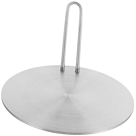 LIFKOME Plaque de Diffusion de Chaleur Ronde 18Cm en Acier Inoxydable pour Cuisinière à Induction Adaptateur Multifonction Poignée Amovible Ustensiles Cuisine