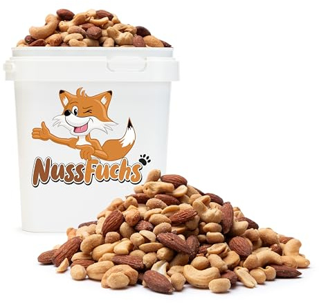 Nussmischung geröstet gesalzen 1,5kg Eimer Cashew Mandel Erdnuss NussFuchs