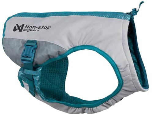 Non-Stop Dogwear Kühlweste für Hunde, Hellgrau/Blaugrün, Größe S