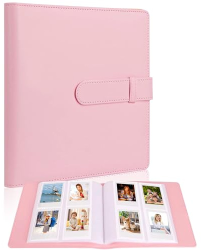 Album Fotografico 256 Tasche,Mini Album Fotografico per Fujifilm Instax Mini LiPlay 11 7s 8 8+ 9 25 26 50s 70 90,da 3 Pollici per l’archiviazione Quotidiana di Foto(Rosa)