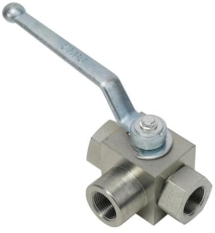 EGUIAS Hydraulic Ball Valve 3 Way High Pressure Ball Valve 1/4'' 3/8'' 1/2'' 3/4''BSP M18*1.5 500 Hydraulic Ball Valve(NPT 3-8)