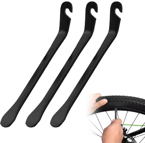 Hongoen 3pcs Kohlenstoffstahl Reifen Hebel Montagehebel,Reifenheber Fahrrad,Metall Fahrrad Reifenheber,Reifenheber Fahrrad Metall,Fahrradreifen Montagewerkzeug,Reparatur Reifenwechsel Werkzeug Set