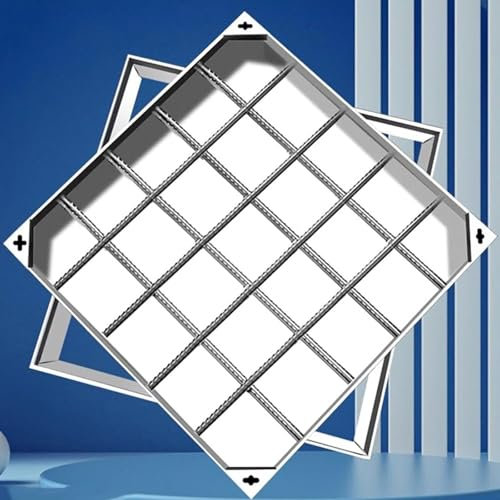 Copertura e telaio in acciaio inossidabile, copertura quadrata per ispezione fosse settiche, design durevole e affidabile per cortili, strade e scuole