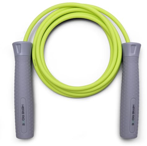 Hererope Beginner Weighted Skipping Rope - 6MM Steel Cable Tangle-Free Jump Rope with Ball Bearings, Comfy Grips for Men Women, Perfect for Cardio Boxing CrossFit Speed Training & Full-Body Workouts