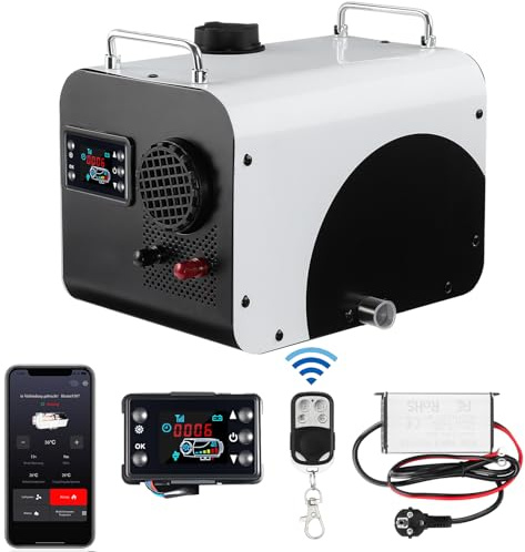 GEARHERO Diesel Standheizung 8KW 12V/24V/230V mit LCD Display, Bluetooth-App-Steuerung & Fernbedienung, Plug & Play mit Netzadapter, Leise & Tragbare für Autos, Wohnmobil, LKW, Boot, Camping, Rvs