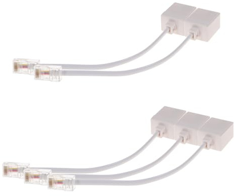 WATIIFUFU 5 Pezzi Adattatore da Cavo Ethernet a Telefono Rj45 a Rj11 Connettore in Abs e Rame Bianco, Compatibilità Migliorata per Uso Domestico e Supporto Multiplo Dispositivi