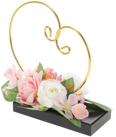VICASKY Eleganter Ringhalter mit europäischen Stil und Simulation Blumen – Schmuckaufbewahrung für Halsketten und Ohrringe bei Hochzeiten