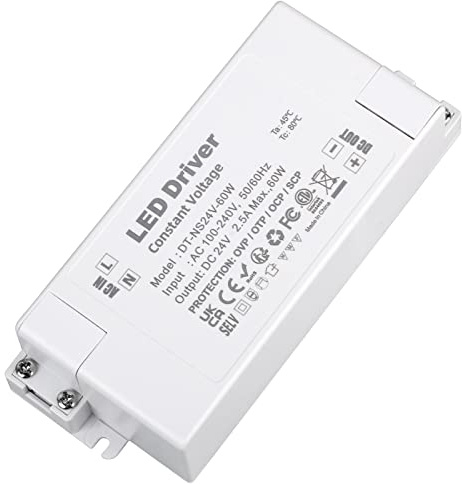 VARICART LED Trafo 24V 60W 2.5A Transformator 230V Auf 24 Volt DC Adapter | Konstante Spannung Treiber Netzteil, Niedervolttrafo für Lichtbänder und Glühbirnen G4, MR11, MR16
