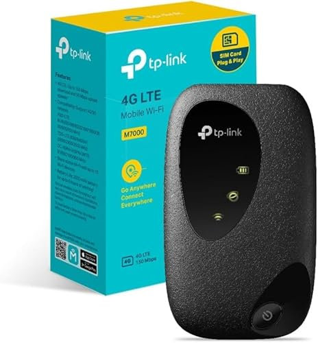 TP-Link M7000 Saponetta 4G LTE Cat4 150Mbps, WiFi N300Mbps, Router con SIM, Portatile, Batteria Ricaricabile, Configurazione Semplice, Red DOT Design Award