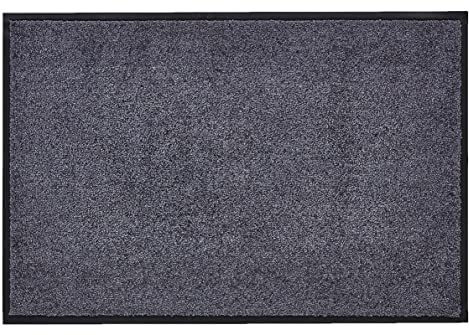 andiamo Premium-Fußmatte Wash & Clean - langlebige Schmutzfangmatte Hauseingang - als Fußmatte innen oder als Fußabtreter im überdachten Außenbereich - saugstarker Fußabstreifer 90 x 120 cm Grau