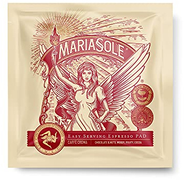 MariaSole Caffè Crema – ny design av samma smak – premium ESE Pads 50 stycken a 7 g – traditionell rostning över träeld i handarbete – särskilt syrafattigt