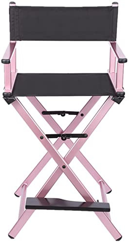 FGHDFH Professioneller Make-Up Artist Stuhl - Faltbar, Aluminium, Für Kunden Mit Fußstütze, Outdoor Camping, Heavy Duty 300 Lbs, Für Studio Schauspieler Personal, E