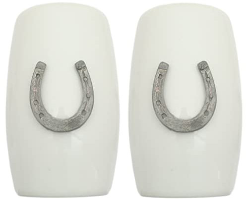 Horse Shoe China Salt and Pepper Shakers Cruet Set Modern White CSP 190