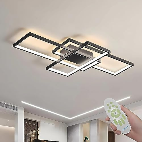 Diossad Plafonnier LED au design moderne, réglable 2 700 - 6 500 K, avec télécommande, lampe de plafond 59 W, pour salon, chambre, cuisine, couloir, balcon, salle à manger
