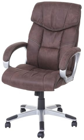 Mendler Bürostuhl HWC-A71AM, Stoff/Textil - Wildleder-Optik Vintage braun | Chefsessel, Drehstuhl, Schreibtischstuhl