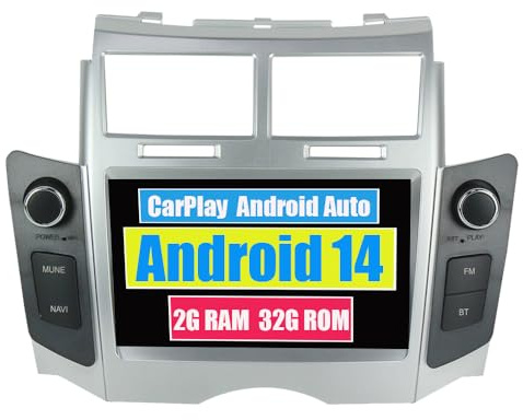 RoverOne Auto Stereo für Toyota Yaris 2005 2006 2007 2008 2009 2010 2011 mit Android Auto Multimedia-Player Navigation Radio Stereo Touchscreen Bluetooth WiFi USB CarPlay
