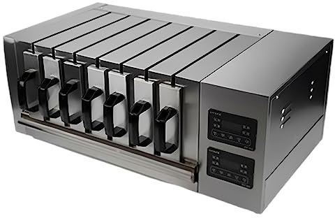 Parrilla de Barbacoa Eléctrica Multifuncional, Máquina de Pinchos de Carne de Barbacoa de Cajón Comercial de 3/5/7 Capas con Pantalla Digital, Ajuste de Temperatura de 0-300 °C, para Restaurante 7