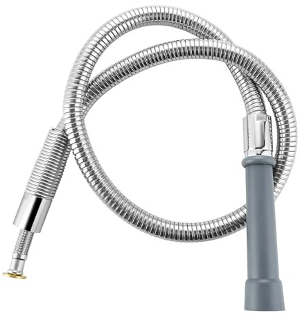 Replacement B-0044-H Pre-Rinse Hose for T&S Brass, 44 Inches Flexible Stainless Steel commercial sink sprayer Hose with Heat Resistant Gray Handle