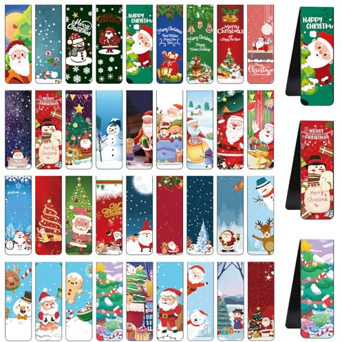 36 Stück Weihnachten Magnetische Lesezeichen,Lesezeichen Magnetisch,Magnetic Bookmarks Kit,Weihnachten Magnetische Seitenclips,Magnetisches Lesezeichens Seiten Markierungen
