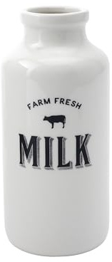 CGB Giftware | Loft 'Farm Fresh' Ceramic Milk Bottle in Gift Box | Homeware | Serveware | Milk Jug | Kitchenware | GB07364