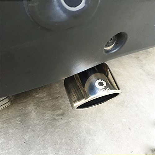 Für Benz Für Smart Fortwo Forfour 453 Auto Fahrzeug Hinten Rund Auspuff Endschalldämpfer Spitze Chrom Kehle Auspuffanlage Zubehör (Color : Silver)