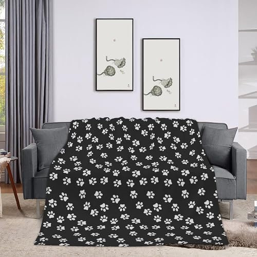 Kuscheldecke Flauschig Süße Erwachsene Kinder 3D Decke 100x135 Schwarztierkrallensiegel Wohndecke Süße Erwachsene Kinder Weich und Warme Flanell Fleecedecke für Sofadecke Couchdecke m4327