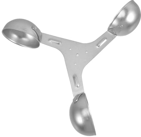 Windmesserbecher aus Aluminiumlegierung für 360° Windmessung | Silberfarbene Ausführung, Stabile Bauweise, Ersatzteil für Windmessgeräte
