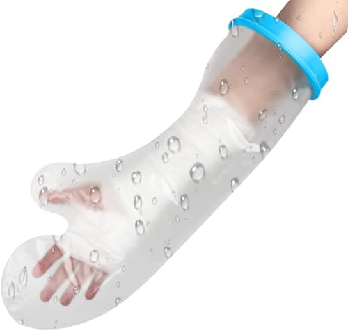 PYEUIFT Protector Escayola Brazo Largo Adulto para Ducha, reutilizable, Piscina - Funda Impermeable de Silicona Suave Comoda para Cubrir Vendajes, Yeso, Heridas, Quemaduras
