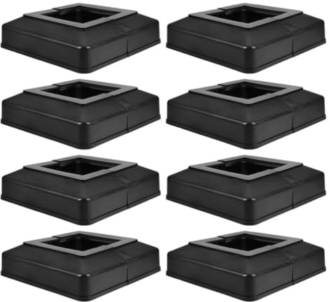 TOPPERFUN 8 Stück Deckpfosten-Basisabdeckungen Kunststoff-Pfostenbasis-Abdeckplatten Dekorative Geteilte Pfostenrockabdeckung Quadratische Geländer-Basisabdeckung Für Treppenhandlaufzaun
