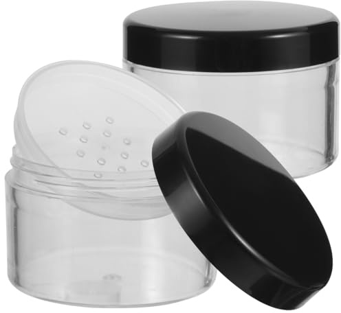FRCOLOR 4 Piezas Recipientes De Polvo Suelto Con Tapas Herméticas Tarros Vacíos De Plástico Reutilizables Para Maquillaje Rubor Brillo Y Polvos Fijadores Compactos Para Viajes