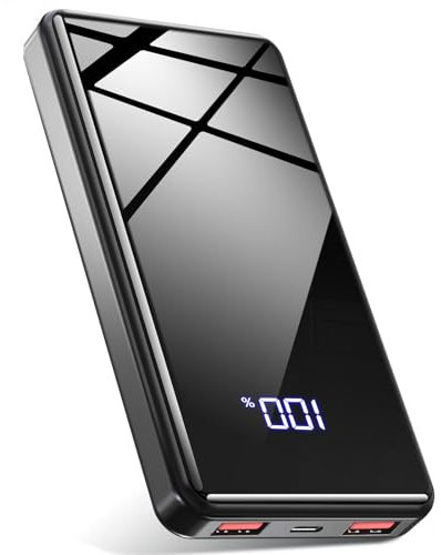 Power Bank, batterie externe PD 3.0 QC 4.0 avec lampe de poche, compatible avec iPhone 16 15 14 13 12 Galaxy 20 000 mAh 22,5 W (entrée et sortie USB-C)