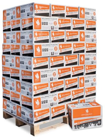 HEIZFUXX Holzbriketts Nestro Hartholz M Karton 12kg x 81 Gebinde 972kg 1 Palette Kaminbriketts Ofenbriketts Brennholz Brikett Gluthalter Briketts Paligo