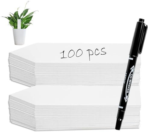 NXPUXP Etichette per piante,etichette per piante impermeabili,etichette per piante in plastica riutilizzabili per il giardinaggio di verdure e piante da esterno(con penna)