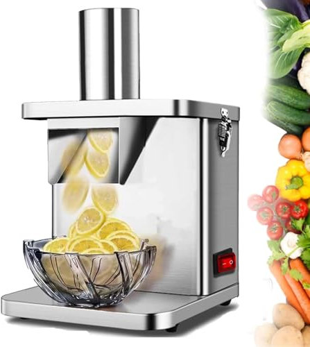 Cortadora de Verduras Eléctrica: Cortadora y Trituradora Automática para Papas, Cebollas y Zanahorias, Cortadora de Verduras de Grado Comercial para Uso Doméstico, 250W