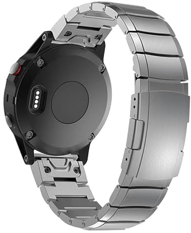 synsing 26 mm titanarmband kompatibelt med Fenix 8 51 mm/Enduro 3 51 mm/7X Pro/6X Pro, 22 mm metallarmband med snabbförslutning, kompatibelt med Fenix 8 47 mm/E 47/6 Pro/5 Plus/Forerunner 965 955,