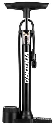 VOGORA Cykelpump med Digital Tryckmätare 160 PSI-pump med Presta- och Schrader-ventiler. Universell användning: cykeldäck, bollar och uppblåsbara produkter. Fotdriven modell.