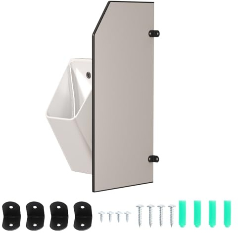 bimiti Urinal-Trennwand Schamwand 90 x 40 cm Toilettenabtrennung | WC Trennwand Sichtschutz Wandmontage Urinal Partition, Wasserdichter Sichtschutz für öffentliche Orte, Schulen, Büros