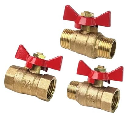 CEHJZQRPL Brass Ball Valve, 1/4-3/4 Female to Female Thread Two Way Brass Shut Off Ball Valve with Handle(F F,DN15)