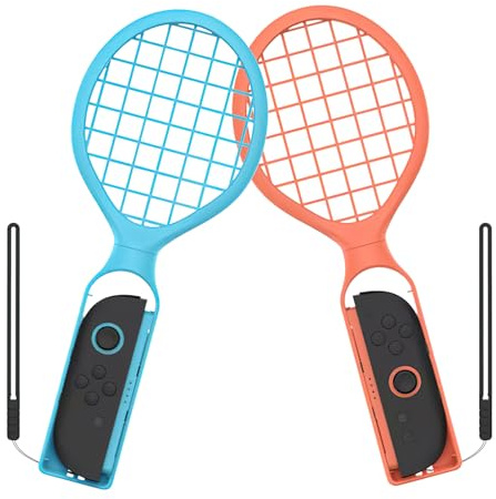 Sehawei Tennisschläger für Switch 2 (2025) Ma-rio Tennis Aces Spiele Tennis Racket für Switch 2/Switch 2017/Switch Oled JoyCon Controllers (2 Stück, Blau und Rot)