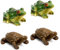 APOMOONS 4 Decoraciones de Tortugas y Ranas de Resina, Tortuga y Rana Simuladas Adecuadas para la Decoración de Estanques de Jardín en Miniatura.